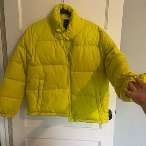 Yellow Puffer Jacket women’s size medium forever 21